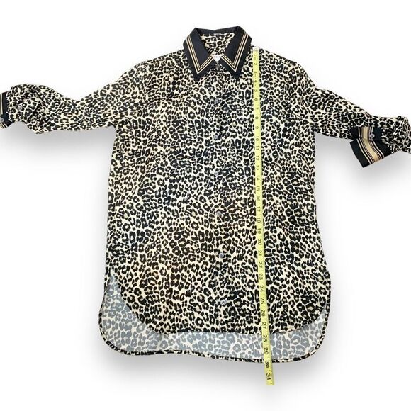 Equipment Women's Leopard Animal Print Bradner Shirt in Natural Multi Size - XS - Picture 9 of 13